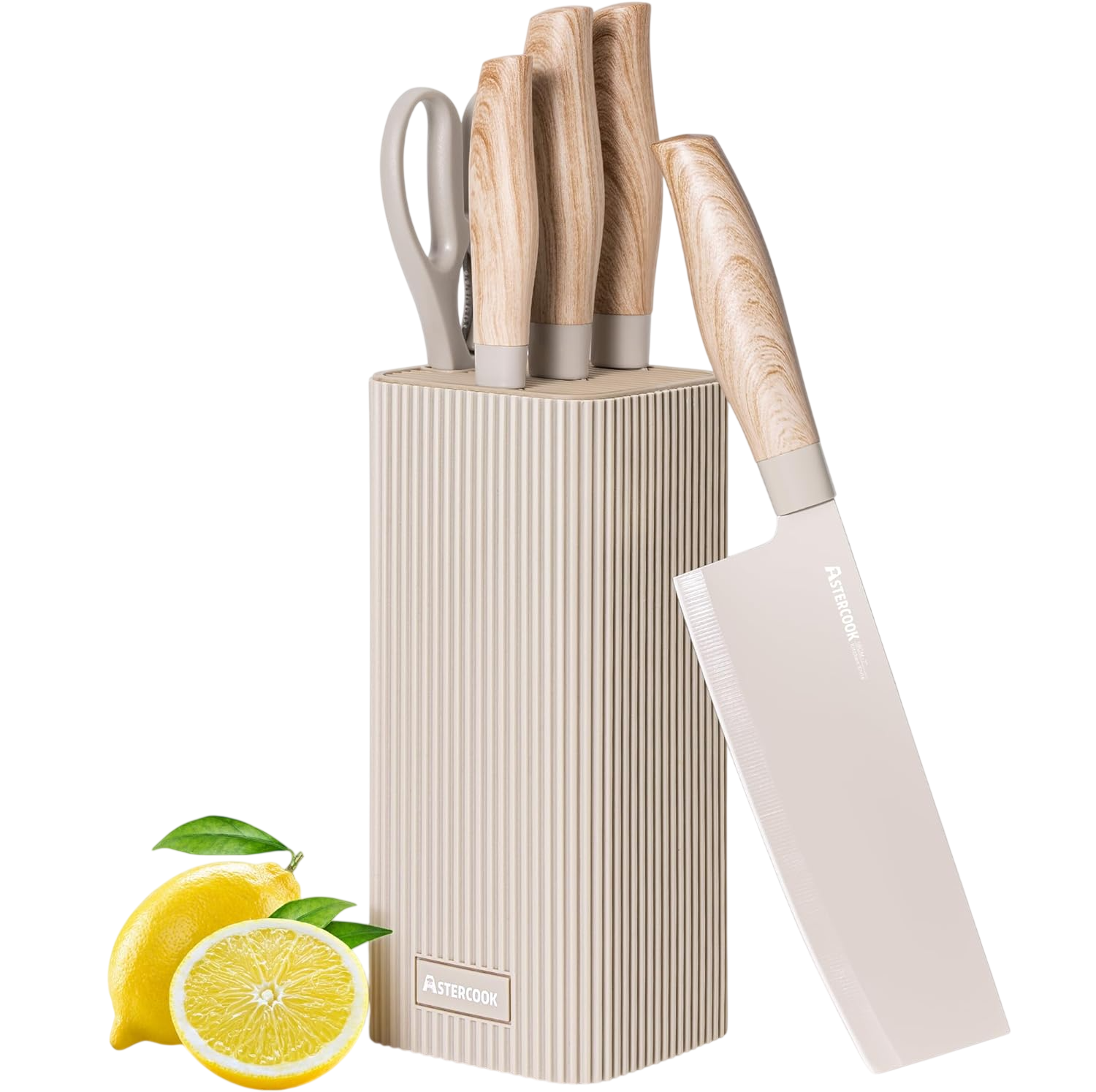 Astercook knives Knife Set, 6-Piece High Carbon Stainless Steel White